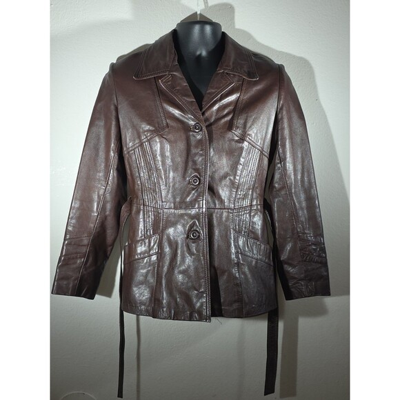 Avant-Garde Brown Leather Jacket Size 9/10